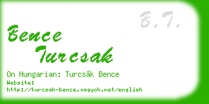 bence turcsak business card